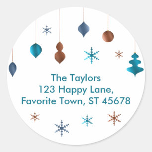 Retro aquamarines kupfernes runder aufkleber