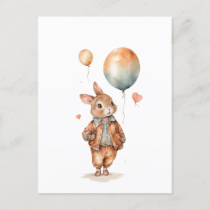 Retro Aquarell Kleiner Sonnenjunge mit Ballons Postkarte