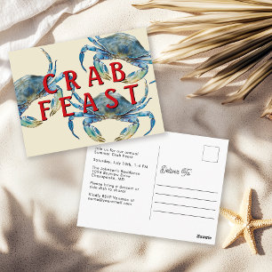 Retro-Aquarell-Krabbenfest Postkarte