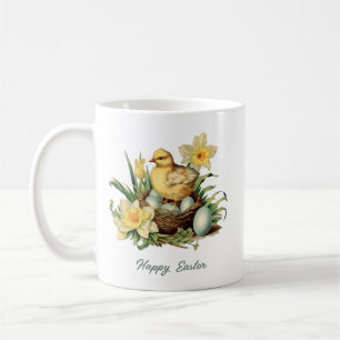 Retro-Aquarell neutrale Ostereier Huhn Kaffeetasse