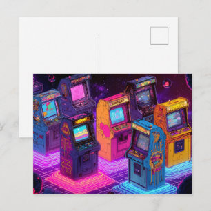Retro-Arcade-Automaten Postkarte