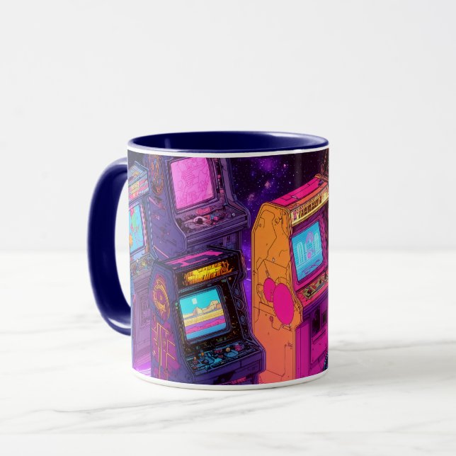 Retro-Arcade-Automaten Tasse (Vorderseite Links)