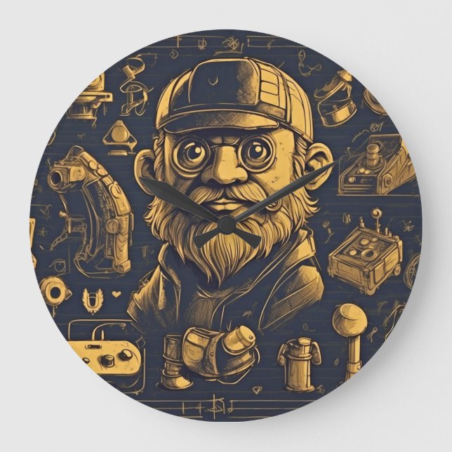 Retro Arcade Dreams Große Wanduhr (Vorderseite)