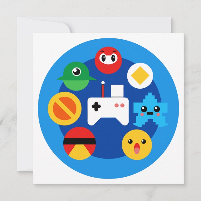 Retro Arcade Fun Dankeskarte (Vorderseite)