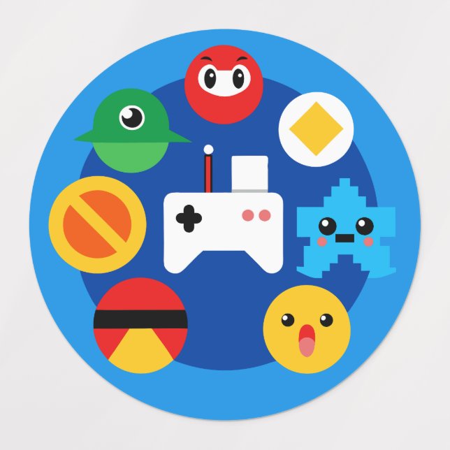 Retro Arcade Fun Etiketten (Design 1)