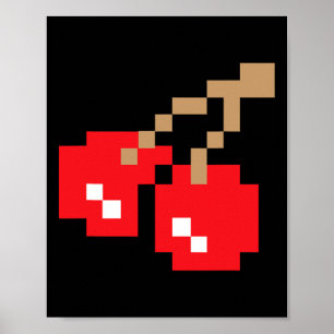 Retro Arcade Game Cherries Poster