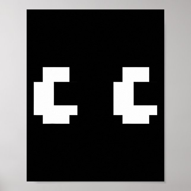 Retro Arcade Game Ghost Eyes 80er Halloween Gruppe Poster (Vorne)