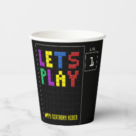 Retro Arcade Game Kids 1. Geburtstag Party Schwarz Pappbecher