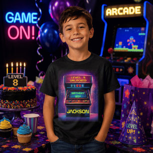 Retro-Arcade-Level-Up-Geburtstags-T-Shirt für Jung T-Shirt