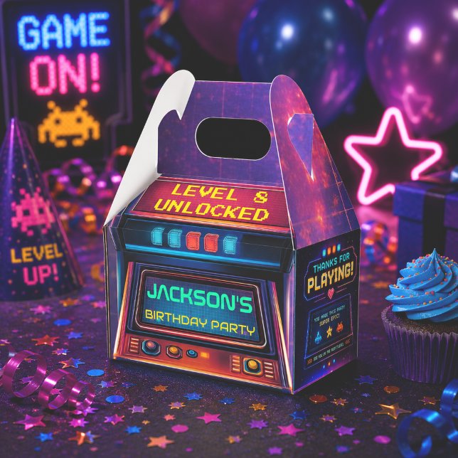 Retro-Arcade-Level-Up-Geburtstagsgeschenkbox Geschenkschachtel (Von Creator hochgeladen)