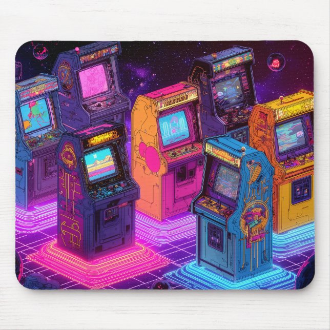 Retro-Arcade-Maschinen Mousepad (Vorne)
