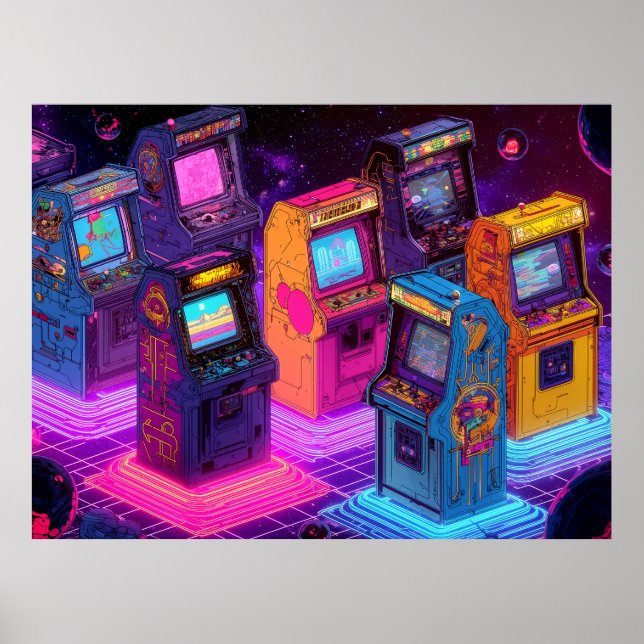 Retro-Arcade-Maschinen Poster (Vorne)