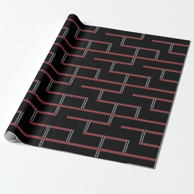 Retro-Arcade-Pixel-Plattform-Leiter-Design Geschenkpapier (Ungerollt)