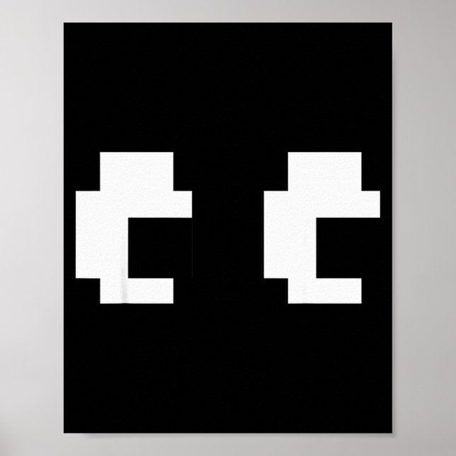 Retro-Arcade-Spiel Geisteraugen Halloween-Gruppenk Poster (Vorne)