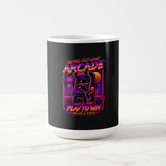 Retro-Arcade-Synthwave-Neon-Aufkleber Kaffeetasse