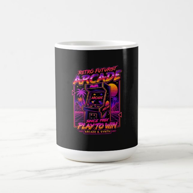 Retro-Arcade-Synthwave-Neon-Aufkleber Kaffeetasse (Mittel)