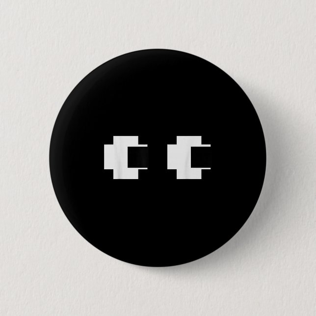 Retro Arcade Video Game Ghost Eyes Halloween Group Button (Vorderseite)
