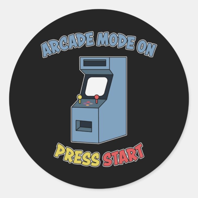 Retro Arcade Video Game Machine Retro Games Gesche Runder Aufkleber (Vorderseite)
