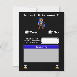 Retro-Arcade-Videospiel-RSVP RSVP Karte