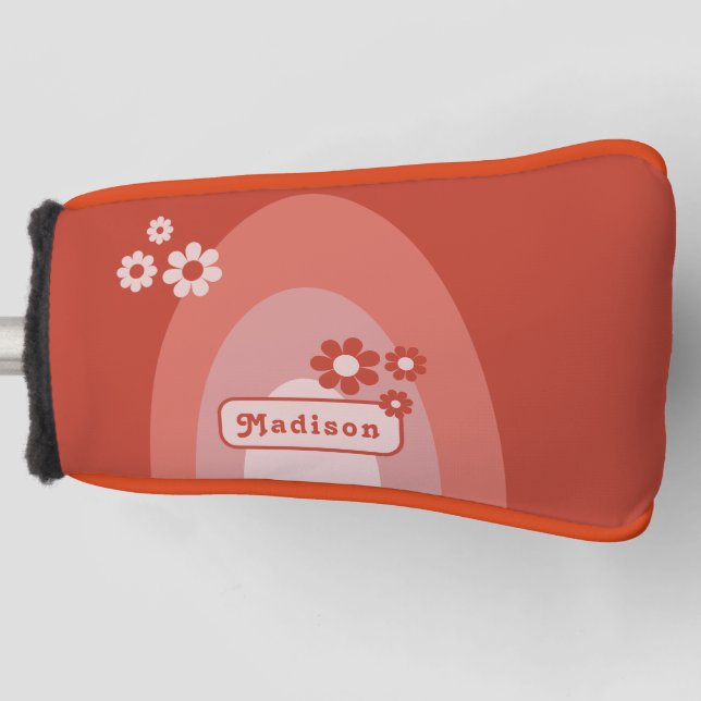 Retro Arch Einfache Blumenbezeichnung Golf Headcover (Vorderseite)