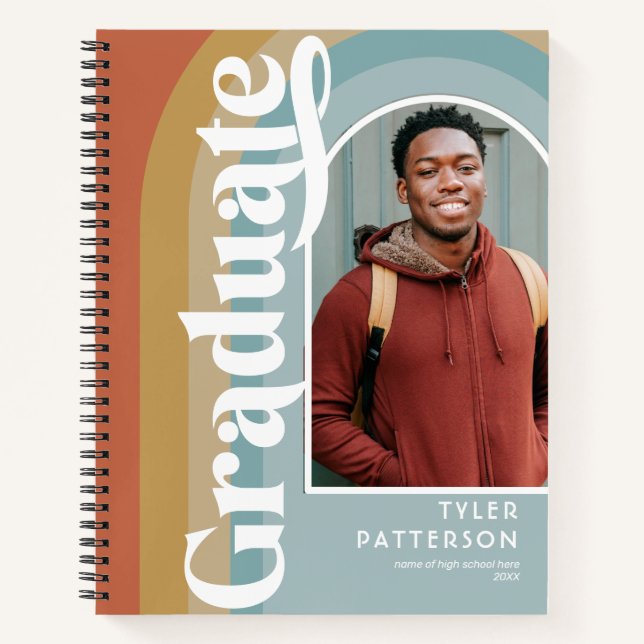 Retro Arch Foto 2025 Abschluss Leavers Book Notizbuch (Vorderseite)