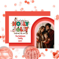 Retro Arch Holly Jolly Christmas Family Foto