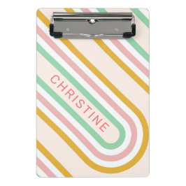 Retro Arch Lines Pastel Pink Minimal Mini Klemmbrett