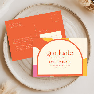 Retro Arch Rahmen Absolvent Abschluss Ankündigung Postkarte