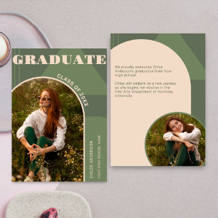 Retro Arch Sage Green 2 Foto Grad Ankündigung