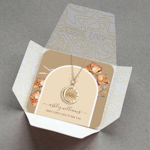 Retro Arch Script Rose Juwelier Display Quadratische Visitenkarte