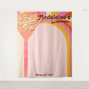 Retro Arch Vintag Sunset Bachelorette Hintergrund Wandteppich