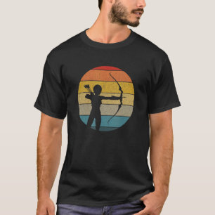 Retro Archery Sunset Woman Junting Bow Woman T-Shirt
