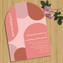Retro Arches Coral Pink Wedding Acryleinladungen