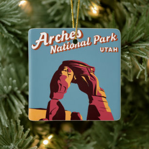 Retro Arches Nationalpark Utah Illustration Keramikornament