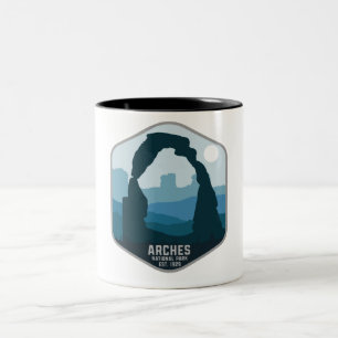 Retro Arches Nationalpark Utah Souvenir 80er Zweifarbige Tasse