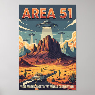 Retro Area 51 Roadtrip Poster