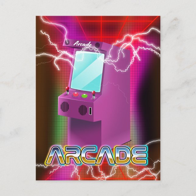 Retro-Arkade der 80er Jahre Postkarte (Vorderseite)