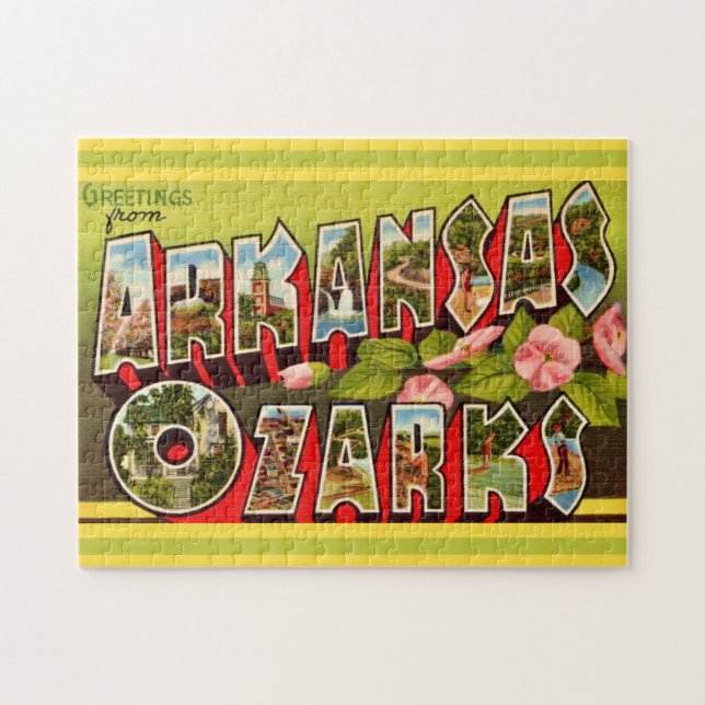 Retro-Arkansas-Ozarks 11x14 Puzzle (Horizontal)