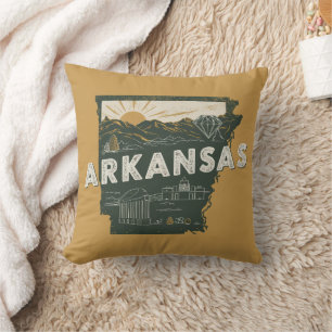 Retro Arkansas Staat Kissen