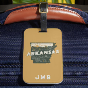 Retro Arkansas Staat Personalisiert Gepäckanhänger