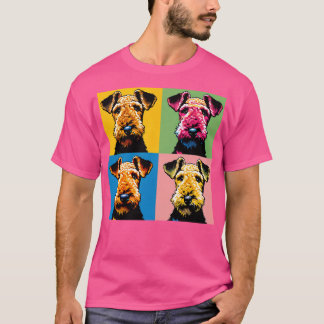 Retro Art Airedale Terrier Niedlich Puppy T-Shirt