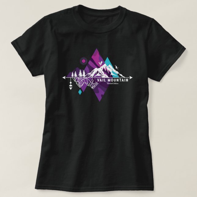 Retro Art Boho Vail Ski T - Shirt (Design vorne)