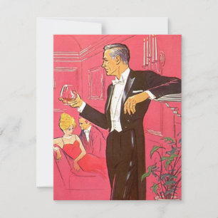 Retro Art-Cocktail-Party-Bar-Einladungs-Abendessen Einladung