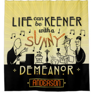 Retro Art Déco 20er Jahre Sonniges Demeanor Indivi Duschvorhang