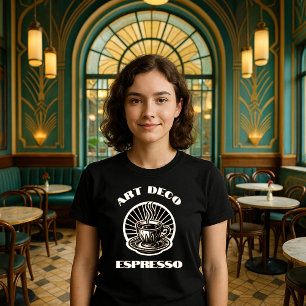 Retro Art Deco Espresso Kaffeebecher Vorlage T-Shirt