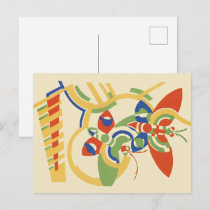 Retro-Art Deco-Geometrisches-Blumenposter-Kunst Postkarte