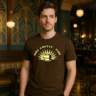 Retro-Art-Deco-Heißkaffee-Zeit-Vorlage T-Shirt