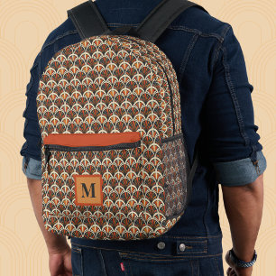 Retro Art Deco Jazz Age Mute Colors Monogramm Bedruckter Rucksack