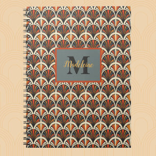 Retro Art Deco Jazz Age Mute Colors Monogramm Notizblock