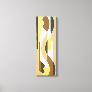 Retro Art Deco Jazz Braun Herbst Kurvenmuster Leinwanddruck